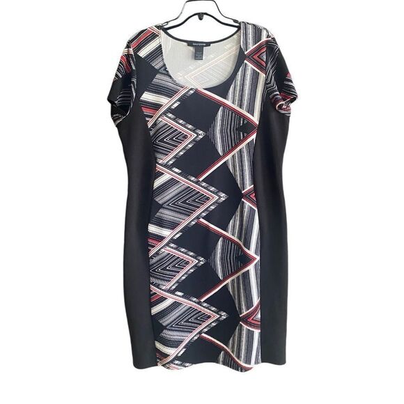 Ashley Stewart Black/Red Cap Sleeve Sheath Dress. Size 20. - Picture 1 of 9